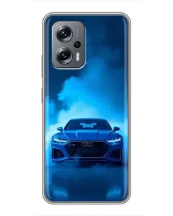 Чехол для Xiaomi POCO X4 GT с картинкой «Audi — голубая энергия» Чехол для Xiaomi POCO X4 GT с картинкой «Audi — голубая энергия»