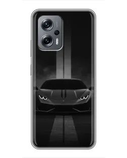 Чехол для Xiaomi POCO X4 GT с картинкой «Lamborghini симметрия дорог»