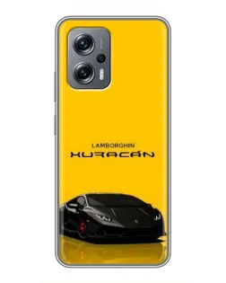 Чехол для Xiaomi POCO X4 GT с картинкой «Lamborghini Huracan черный»