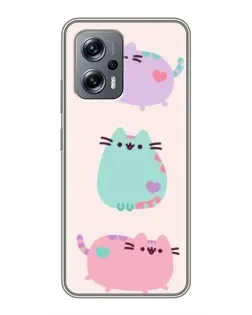 Чохол для Xiaomi POCO X4 GT з картинкою «Pusheen тріо»