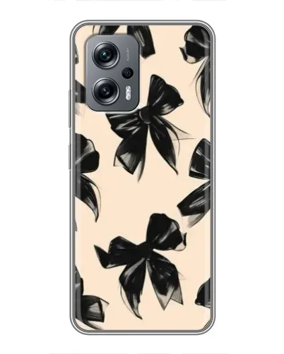 Чехол для Xiaomi POCO X4 GT с картинкой «Паттерн черные банты» Чехол для Xiaomi POCO X4 GT с картинкой «Паттерн черные банты»