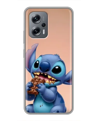 Чехол для Xiaomi POCO X4 GT с картинкой «Стич ест шоколад»