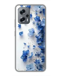 Чехол для Xiaomi POCO X4 GT с картинкой «Голубой цветочный каскад»