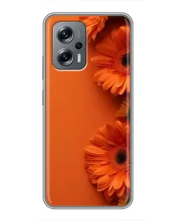 Чехол для Xiaomi POCO X4 GT с картинкой «Оранжевые герберы»