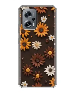 Чехол для Xiaomi POCO X4 GT с картинкой «Узор из маленьких подсолнухов»