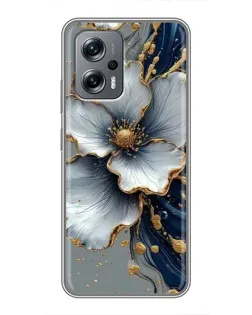 Чехол для Xiaomi POCO X4 GT с картинкой «Белый цветок и золотой флюид»