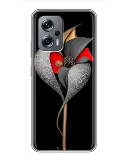 Чехол для Xiaomi POCO X4 GT с картинкой «Серебряный фантазийный цветок»