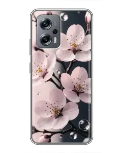 Чехол для Xiaomi POCO X4 GT с картинкой «Нежная сакура и капли»