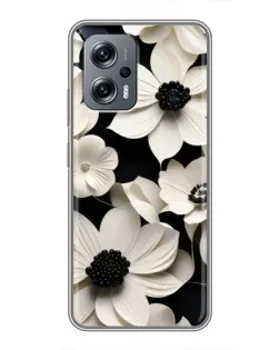 Чехол для Xiaomi POCO X4 GT с картинкой «Объемные белые цветы»