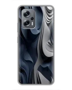 Чехол для Xiaomi POCO X4 GT с картинкой «Объемные синие складки»