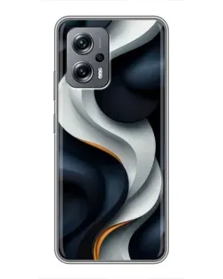 Чехол для Xiaomi POCO X4 GT с картинкой «Объемные черно-белые ленты»