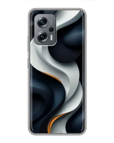 Чехол для Xiaomi POCO X4 GT с картинкой «Объемные черно-белые ленты» Чехол для Xiaomi POCO X4 GT с картинкой «Объемные черно-белые ленты»