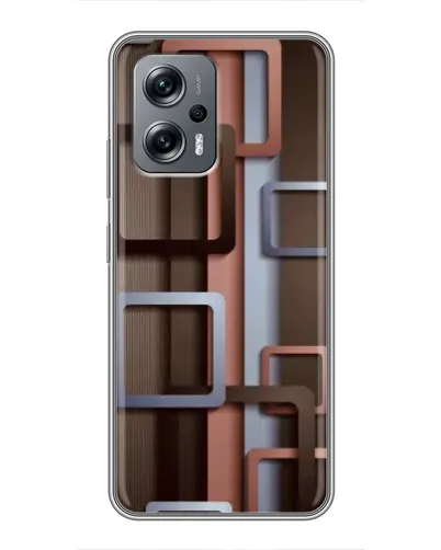 Чехол для Xiaomi POCO X4 GT с картинкой «Коричневые объемные квадраты» Чехол для Xiaomi POCO X4 GT с картинкой «Коричневые объемные квадраты»