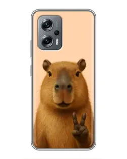 Чехол для Xiaomi POCO X4 GT с картинкой «Капибара виктория»