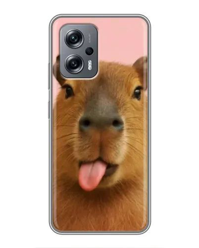 Чехол для Xiaomi POCO X4 GT с картинкой «Капибара с языком»