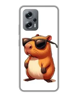 Чехол для Xiaomi POCO X4 GT с картинкой «Капибара в очках»