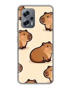 Чехол для Xiaomi POCO X4 GT с картинкой «Паттерн милых капибар»