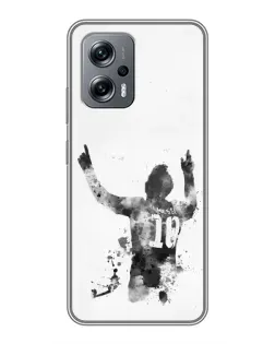 Чохол для Xiaomi POCO X4 GT з картинкою «Чорно-білий силует Мессі» Чохол для Xiaomi POCO X4 GT з картинкою «Чорно-білий силует Мессі»