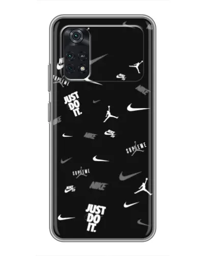 Чехол для Xiaomi POCO X4 Pro 5G с картинкой «Nike Black Pattern» Чехол для Xiaomi POCO X4 Pro 5G с картинкой «Nike Black Pattern»