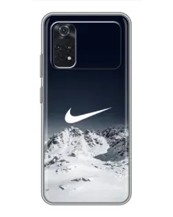 Чехол для Xiaomi POCO X4 Pro 5G с картинкой «Nike — зимние горы»
