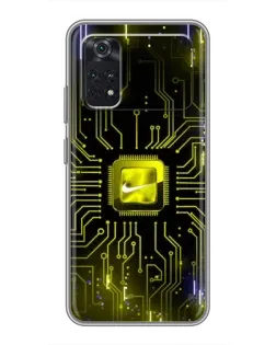 Чехол для Xiaomi POCO X4 Pro 5G с картинкой «Nike — золотая искра»