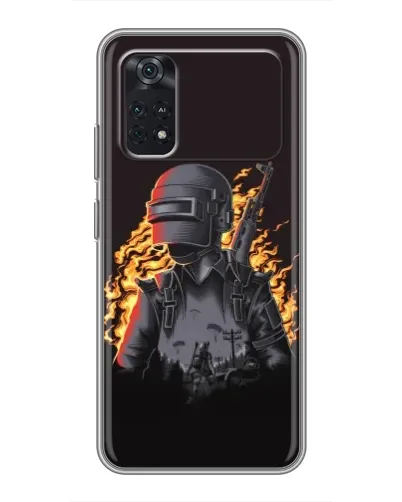Чехол для Xiaomi POCO X4 Pro 5G с картинкой «PUBG — огненный силуэт» Чехол для Xiaomi POCO X4 Pro 5G с картинкой «PUBG — огненный силуэт»