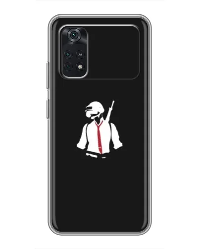 Чехол для Xiaomi POCO X4 Pro 5G с картинкой «PUBG — силуэт воина» Чехол для Xiaomi POCO X4 Pro 5G с картинкой «PUBG — силуэт воина»