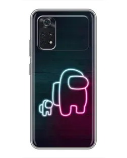 Чехол для Xiaomi POCO X4 Pro 5G с картинкой «Among Us неон-арт»