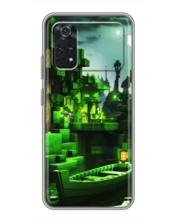 Чехол для Xiaomi POCO X4 Pro 5G с картинкой «Minecraft лесной пейзаж»