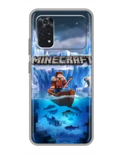 Чехол для Xiaomi POCO X4 Pro 5G с картинкой «Minecraft ледяной мир»