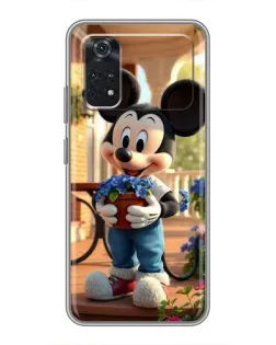 Чехол для Xiaomi POCO X4 Pro 5G с картинкой «Микки садовод»