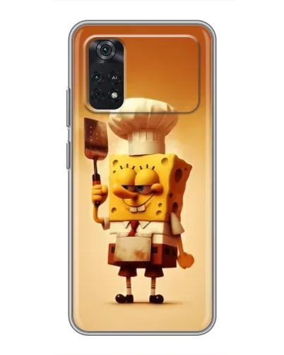 Чехол для Xiaomi POCO X4 Pro 5G с картинкой «Губка Боб повар»
