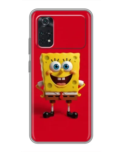 Чехол для Xiaomi POCO X4 Pro 5G с картинкой «Спанч Боб на красном»