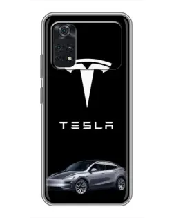 Чехол для Xiaomi POCO X4 Pro 5G с картинкой «Tesla Model Y»
