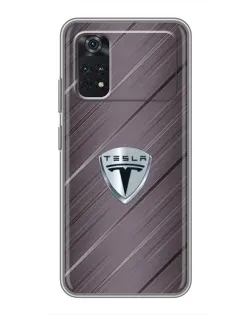 Чехол для Xiaomi POCO X4 Pro 5G с картинкой «Металлическая текстура Tesla»