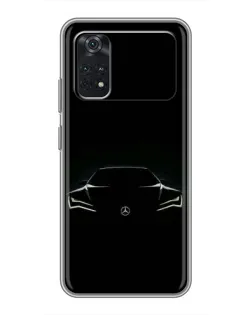 Чехол для Xiaomi POCO X4 Pro 5G с картинкой «Mercedes — силуэт авто» Чехол для Xiaomi POCO X4 Pro 5G с картинкой «Mercedes — силуэт авто»