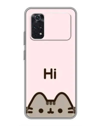 Чехол для Xiaomi POCO X4 Pro 5G с картинкой «Пушин говорит Hi»