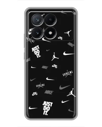 Чехол для Xiaomi POCO X6 Pro (5G) с картинкой «Nike Black Pattern» Чехол для Xiaomi POCO X6 Pro (5G) с картинкой «Nike Black Pattern»