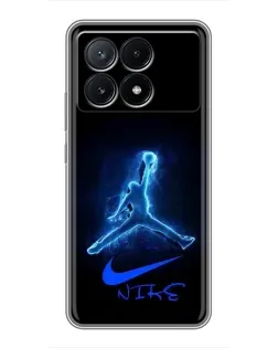 Чехол для Xiaomi POCO X6 Pro (5G) с картинкой «Jordan Neon Blue» Чехол для Xiaomi POCO X6 Pro (5G) с картинкой «Jordan Neon Blue»
