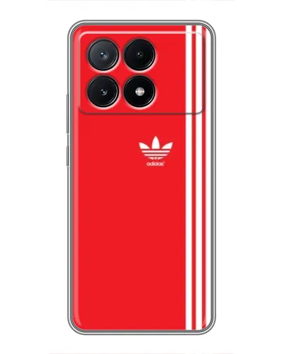 Чехол для Xiaomi POCO X6 Pro (5G) с картинкой «Красный минимализм Adidas»