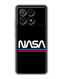 Чехол для Xiaomi POCO X6 Pro (5G) с картинкой «NASA — классика Red Blue»