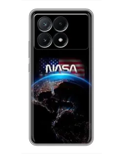 Чехол для Xiaomi POCO X6 Pro (5G) с картинкой «Земля из космоса NASA»