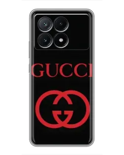 Чехол для Xiaomi POCO X6 Pro (5G) с картинкой «Gucci — красный логотип» Чехол для Xiaomi POCO X6 Pro (5G) с картинкой «Gucci — красный логотип»