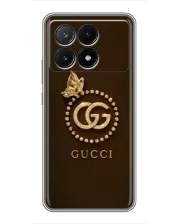 Чехол для Xiaomi POCO X6 Pro (5G) с картинкой «Gucci — золотая бабочка» Чехол для Xiaomi POCO X6 Pro (5G) с картинкой «Gucci — золотая бабочка»