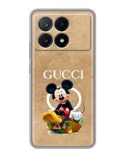 Чехол для Xiaomi POCO X6 Pro (5G) с картинкой «Микки Маус Gucci — крафт» Чехол для Xiaomi POCO X6 Pro (5G) с картинкой «Микки Маус Gucci — крафт»