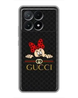 Чехол для Xiaomi POCO X6 Pro (5G) с картинкой «Минни Маус Gucci — черный» Чехол для Xiaomi POCO X6 Pro (5G) с картинкой «Минни Маус Gucci — черный»