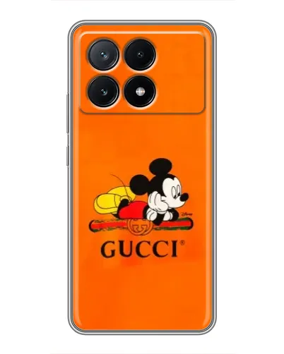 Чехол для Xiaomi POCO X6 Pro (5G) с картинкой «Микки Маус Gucci — оранж» Чехол для Xiaomi POCO X6 Pro (5G) с картинкой «Микки Маус Gucci — оранж»