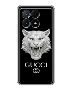 Чехол для Xiaomi POCO X6 Pro (5G) с картинкой «Gucci — серебряный лев» Чехол для Xiaomi POCO X6 Pro (5G) с картинкой «Gucci — серебряный лев»