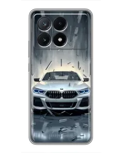 Чохол для Xiaomi POCO X6 Pro (5G) з картинкою «BMW у світлі фар»