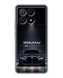 Чехол для Xiaomi POCO X6 Pro (5G) с картинкой «BMW сквозь ночной город»